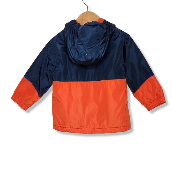 Land's End Blue Orange Hooded Jacket Coat Kids Size 2T Boys Girls - Picture 3 of 8